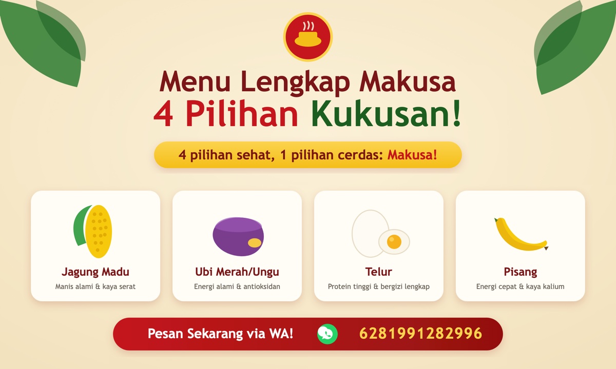 Menu Lengkap Makusa — 4 Pilihan Kukusan!